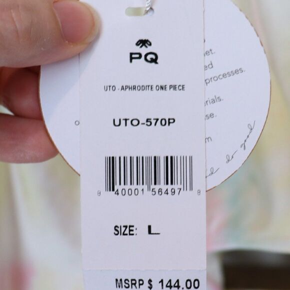 PQ Swim Anthropologie Utopia Aphrodite Tie Dye One Piece Swimsuit L - Picture 7 of 10